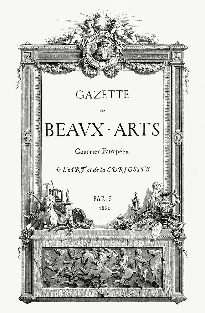 Cover of Gazette Des Beaux-Arts in a year 1862 (1862) from Gazette Des Beaux-Arts, a French art review. Digitally enhanced…