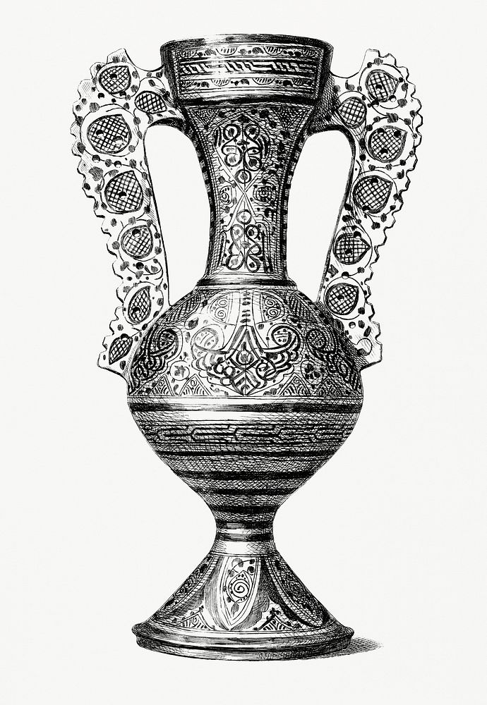 Vintage illustration of Hispano-Moorish Vase