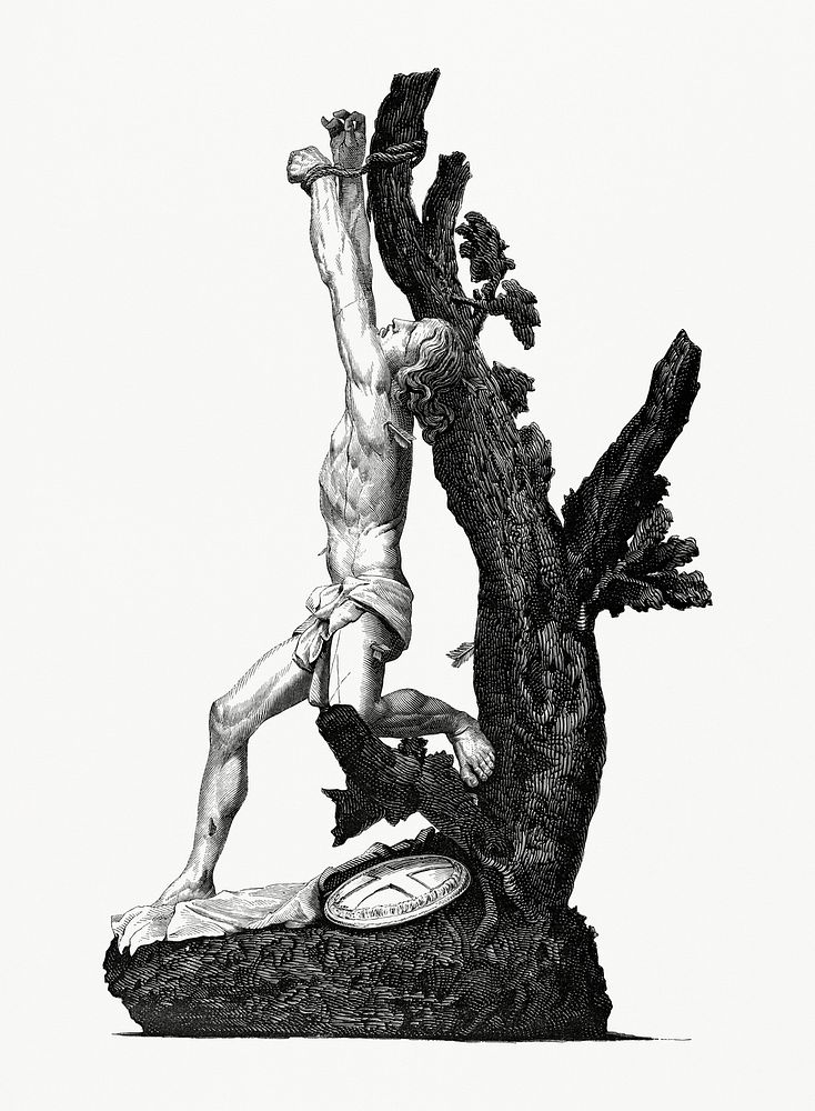 Saint Sebastian by Alonzo Cano (1862) from Gazette Des Beaux-Arts, a French art review. Digitally enhanced from our own…