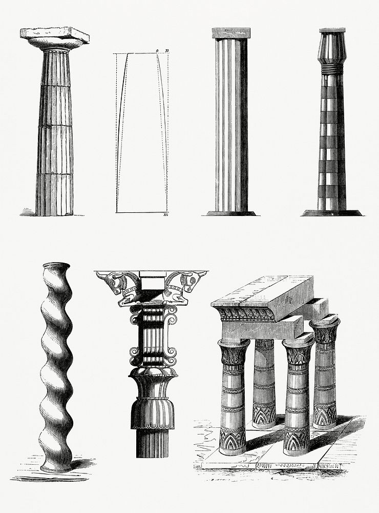 Vintage illustration of Pillars
