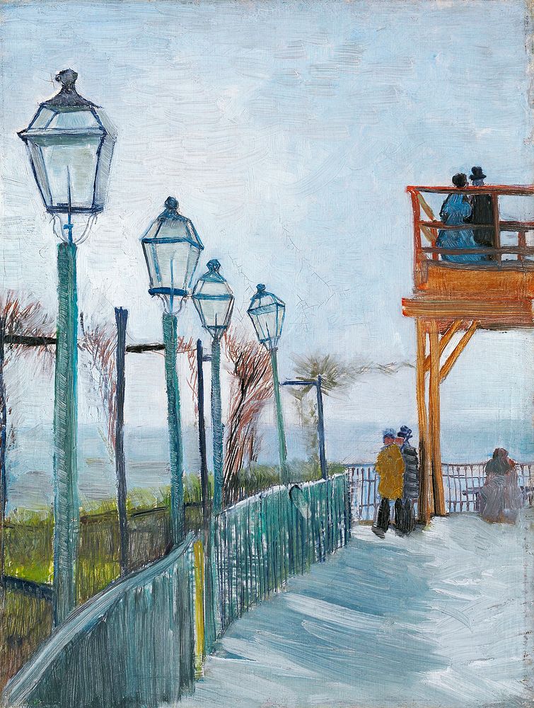 Terrace and Observation Deck at the Moulin de Blute-Fin, Montmartre (1887) by Vincent Van Gogh. Original from the Art…