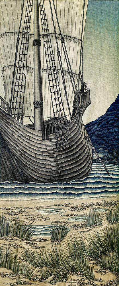 Quest for the Holy Grail Tapestries-Panel 5: The Ship by William Morris, Sir Edward Burne&ndash;Jones and John Henry Dearle…