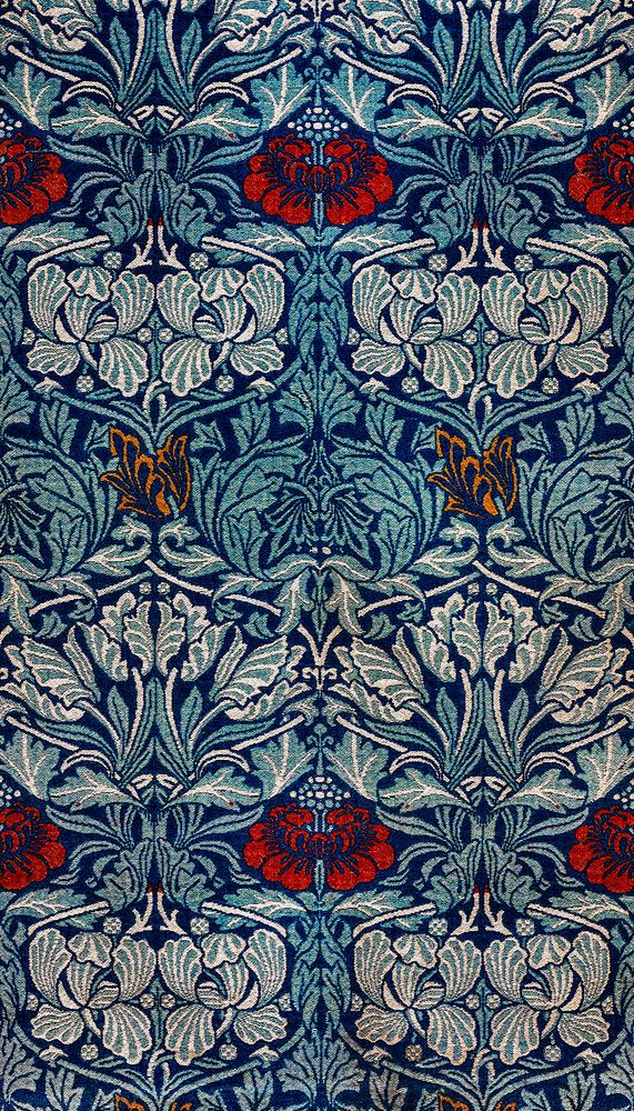 William Morris's Woven Fabric: Tulip and Rose (1890) famous pattern. Original from The Smithsonian Institution. Digitally…