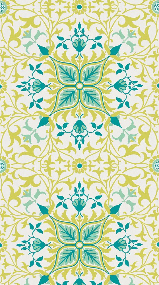 William Morris's Vine (1873) famous pattern. Original from The Smithsonian Institution. Digitally enhanced by rawpixel.