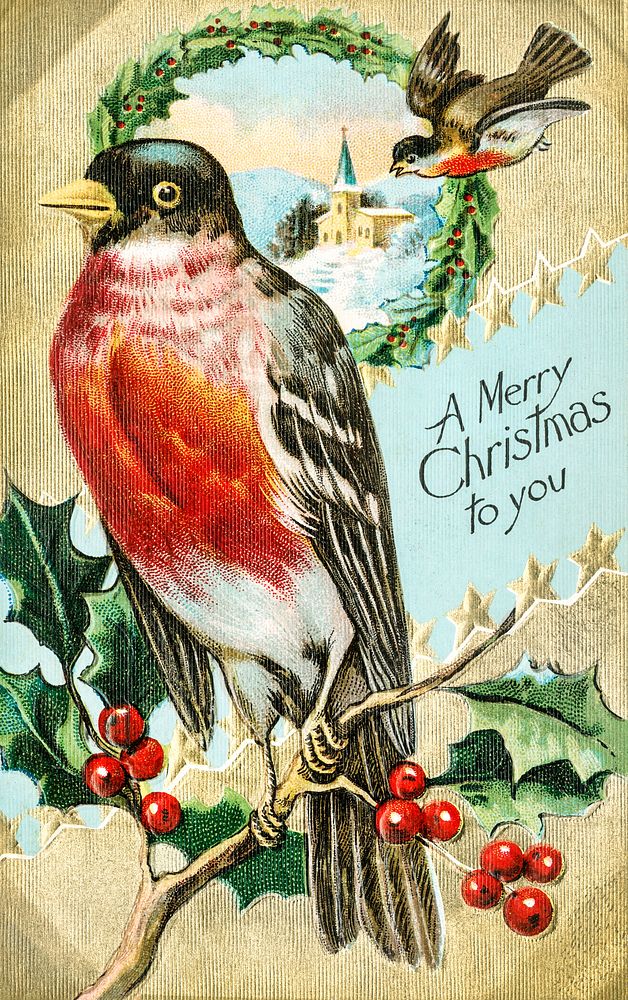 Vintage Christmas Postcard (1908) by Bamforth & Co. Original from The New York Public Library. Digitally enhanced by…