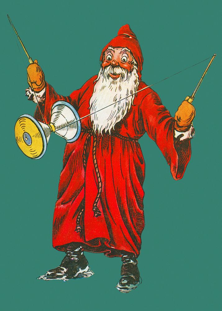 Santa Claus playing with a diabolo illustration
