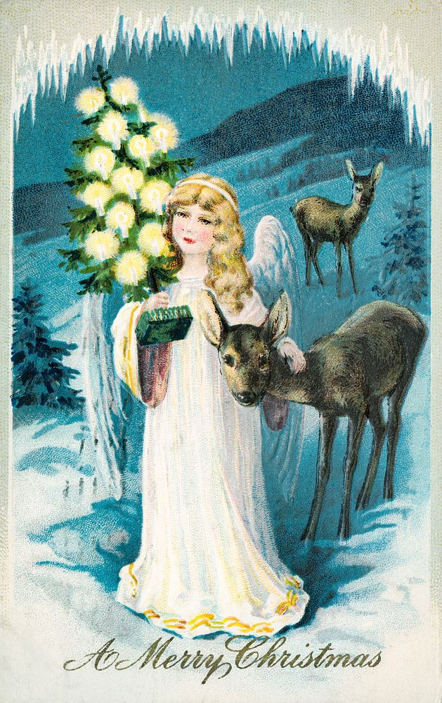 A Merry Christmas Card (1911) from The Miriam and Ira D. Wallach Division of Art, Prints and Photographs. Original from The…