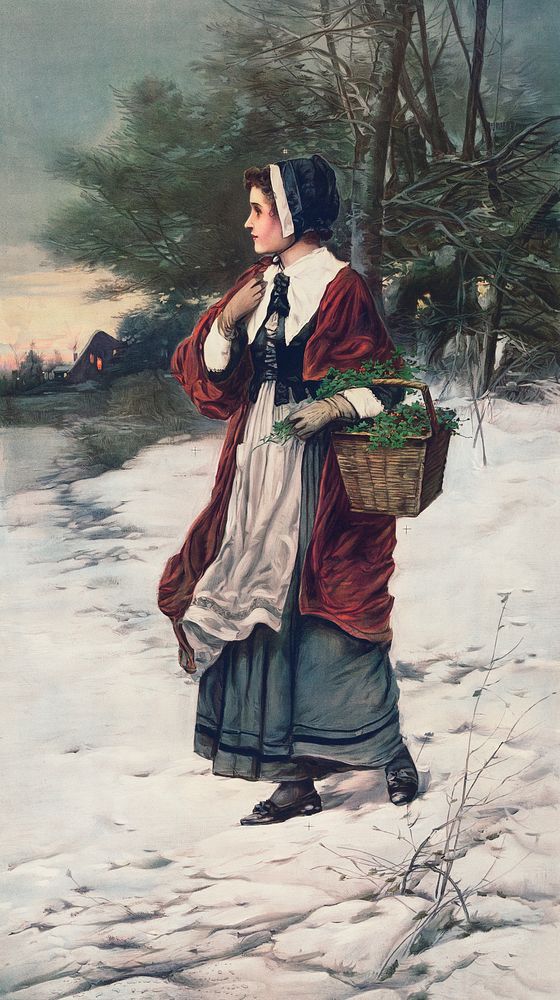 Christmas Morning (1899) by American Lithographic Co. Original from Library of Congress. Digitally enhanced by rawpixel.