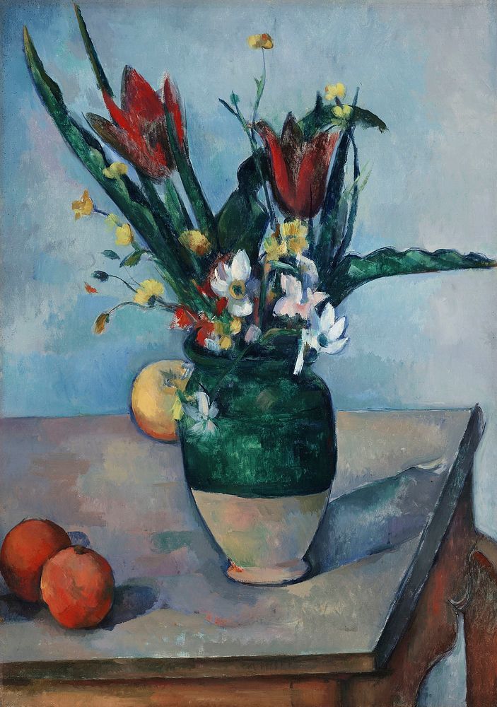 The Vase of Tulips (ca. 1890) by Paul C&eacute;zanne. Original from The Art Institute of Chicago. Digitally enhanced by…