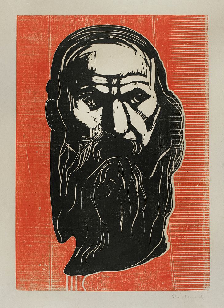Head of an Old Man with Beard (1902) by Edvard Munch. Original from The Art Institute of Chicago. Digitally enhanced by…