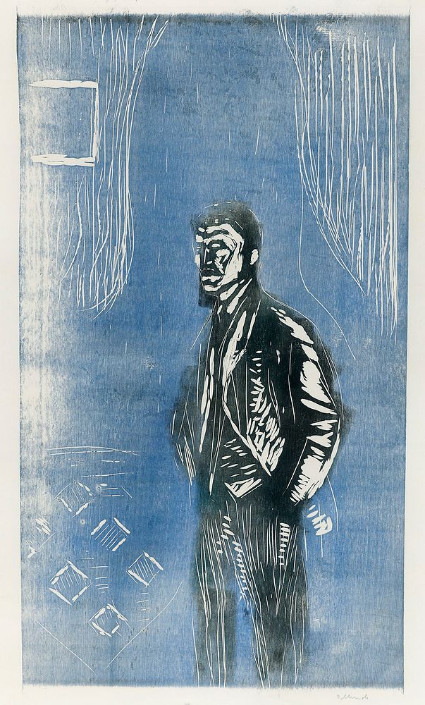 Self&ndash;Portrait in Moonlight (ca. 1904&ndash;1906) by Edvard Munch. Original from The Art Institute of Chicago.…