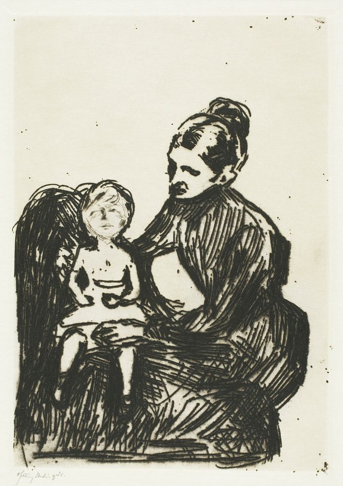 Nurse with a Boy / The Mother and the Crying Child (1902) by Edvard Munch. Original from The Art Institute of Chicago.…