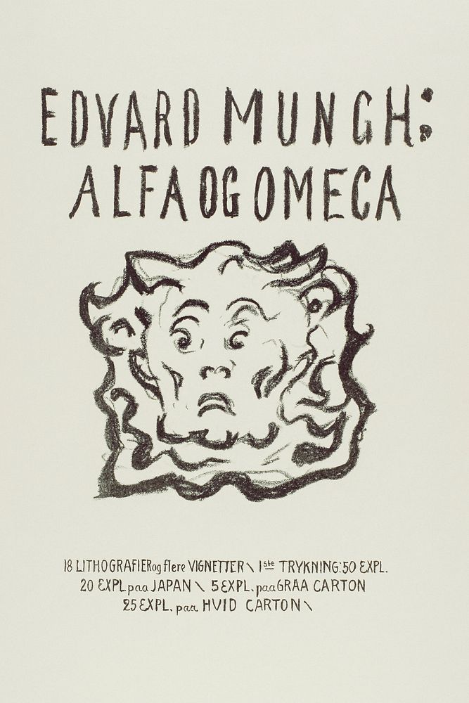 Alpha and Omega:Title Page (ca. 1909&ndash;1909) by Edvard Munch. Original from The Art Institute of Chicago. Digitally…