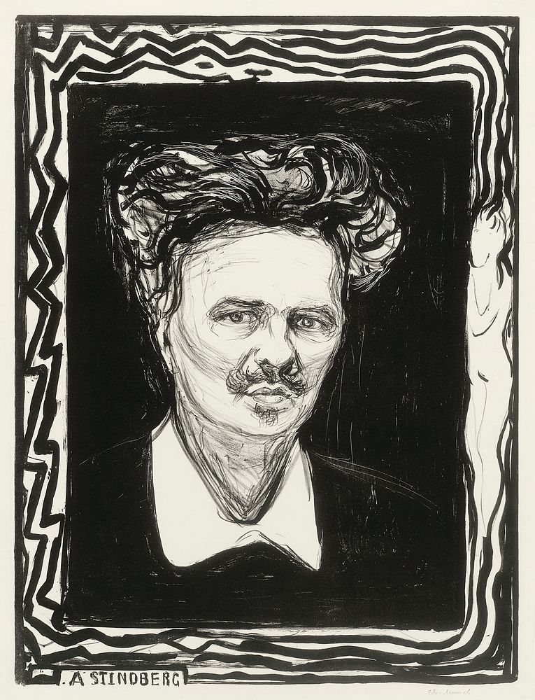 August Strindberg (1896) by Edvard Munch. Original from The Art Institute of Chicago. Digitally enhanced by rawpixel.