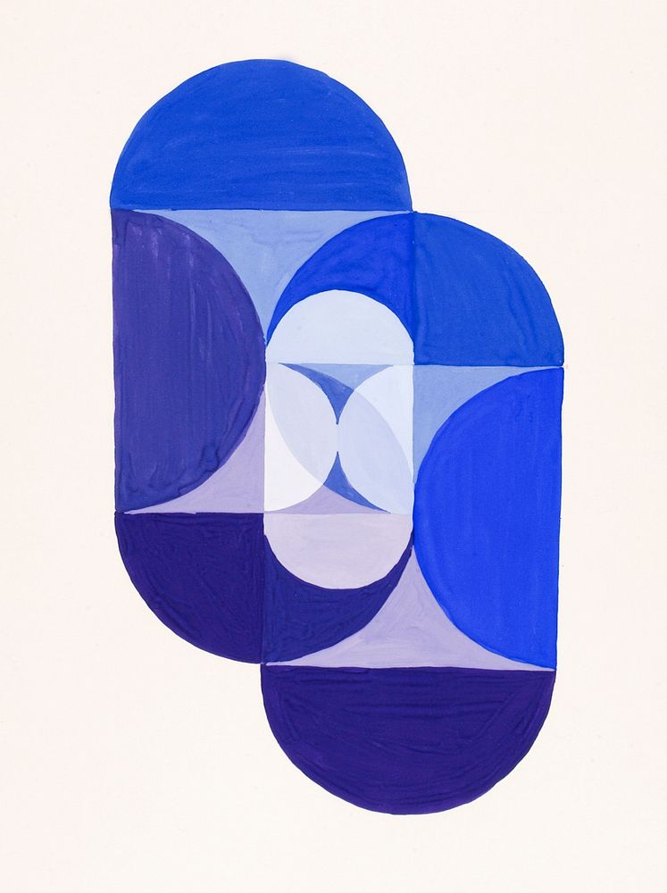 Key Blue (from series, the Mathematical Basis of the Arts), (ca. 1934) painting in high resolution by Joseph Schillinger.…