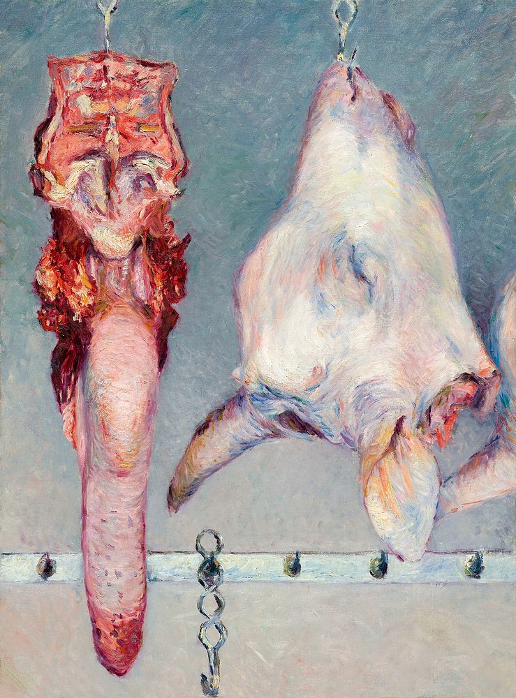 Calf&rsquo;s Head and Ox Tongue (ca. 1882) painting in high resolution by Gustave Caillebotte. Original from The Art…