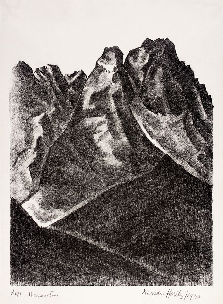 Waxenstein (1933) print in high resolution by Marsden Hartley. Original from Smithsonian Institution. Digitally enhanced by…