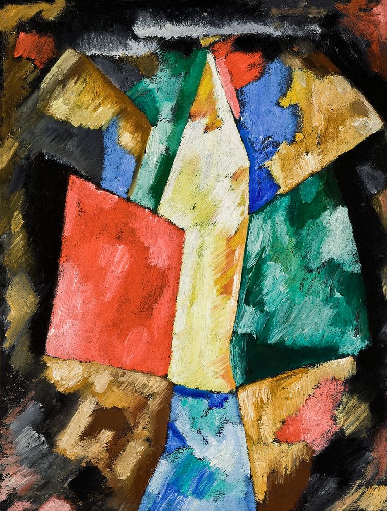 Abstraction; Blue, Yellow and Green (1913)  painting in high resolution by Marsden Hartley. Original from Smithsonian…