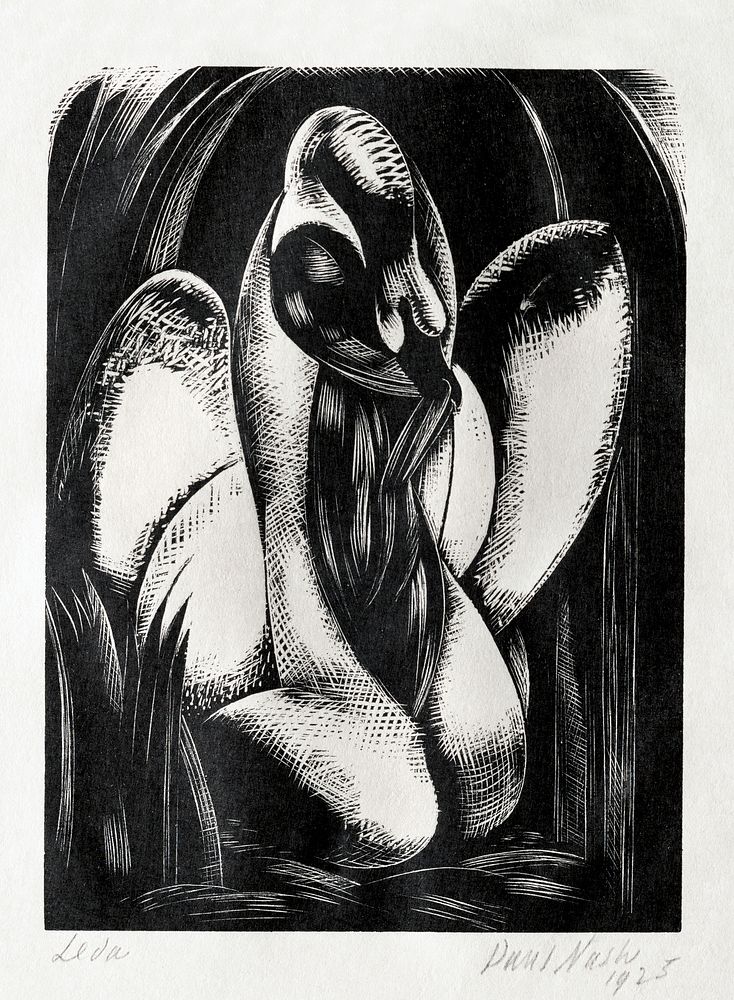 Leda (1925) by Paul Nash. Original from The Clevelandart. Digitally enhanced by rawpixel.