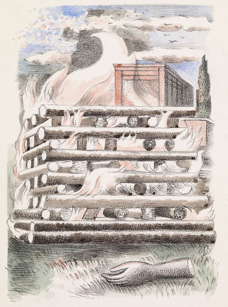 Design for Urne Buriall–Funeral Pyre (1932) painting in high resolution by Paul Nash. Original from The Birmingham Museum.…