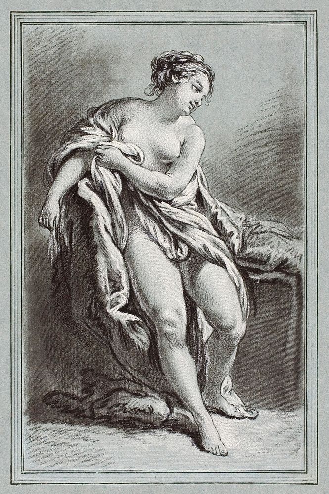 Bather (1768) print in high resolution by Louis-Marin Bonnet. Original from the Art Institute of Chicago. Digitally enhanced…