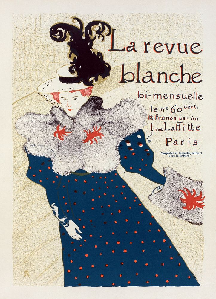 Henri de Toulouse–Lautrec, La Revue Blanche (1897) poster advertising print. Original from New York Public Library.…