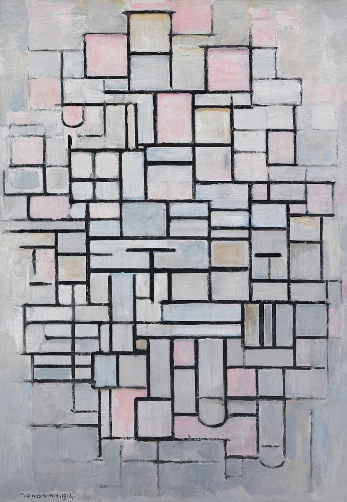 Piet Mondrian's Composition No IV (1914) famous painting. Original from Wikimedia Commons. Digitally enhanced by rawpixel.