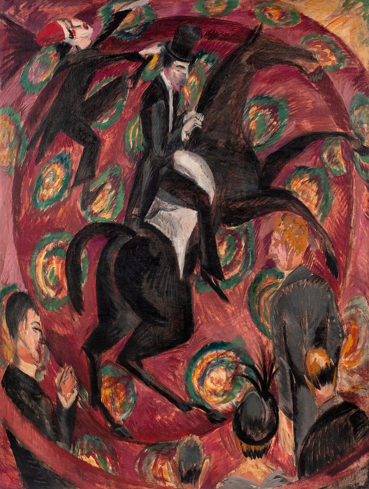 Ernst Ludwig Kirchner's Circus Rider, Dancers with Castanets (1910&ndash;1914) famous painting. Original from the Saint…