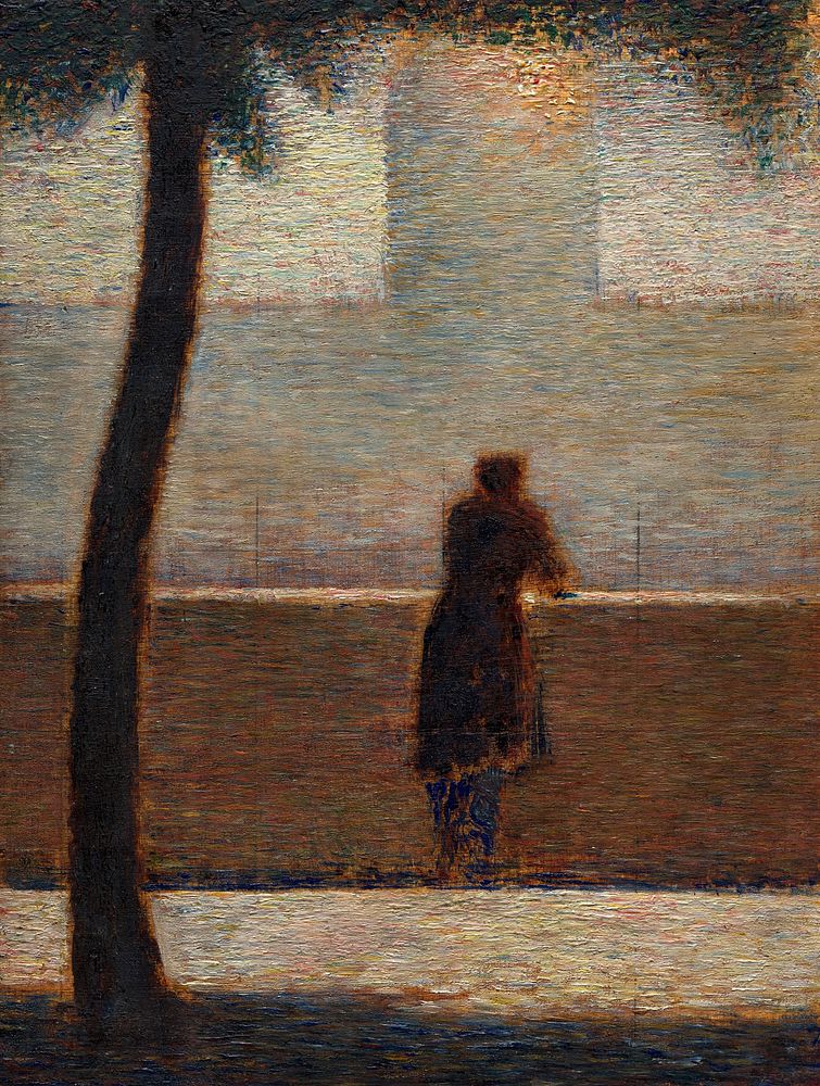 Georges Seurat's Man Leaning on a Parapet (1881) famous painting. Original from the MET Museum. Digitally enhanced by…