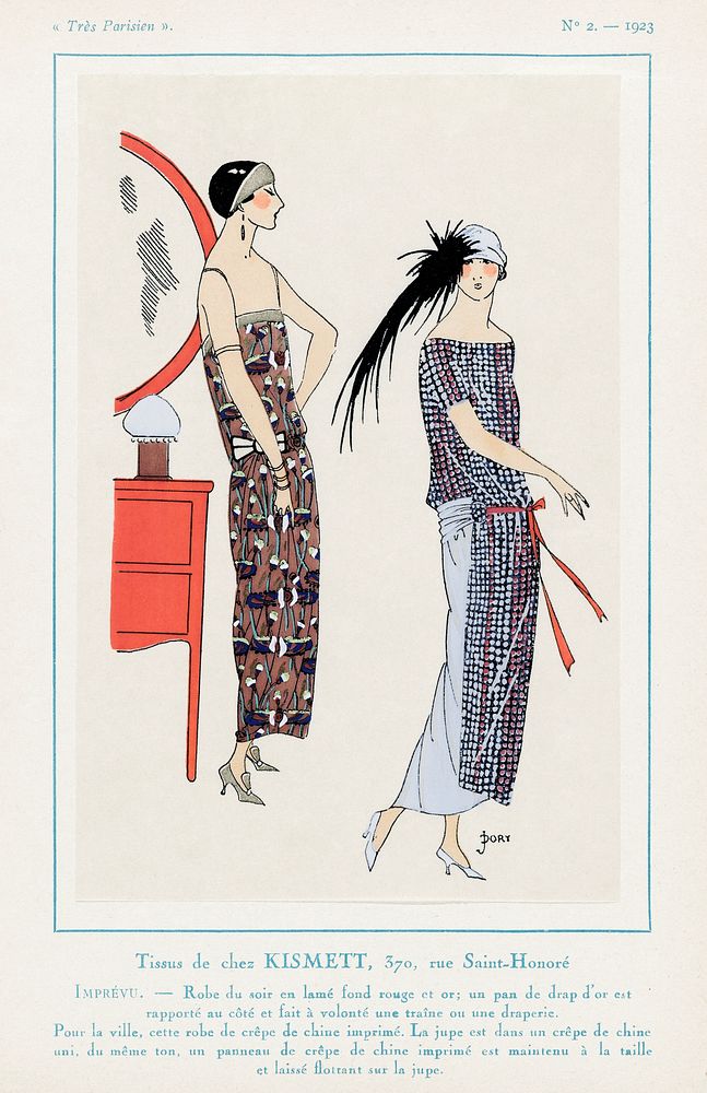 La Mode, Le Chic, L&rsquo;El&eacute;gance (1923) fashion plate in high resolution published in Tr&egrave;s Parisien.…