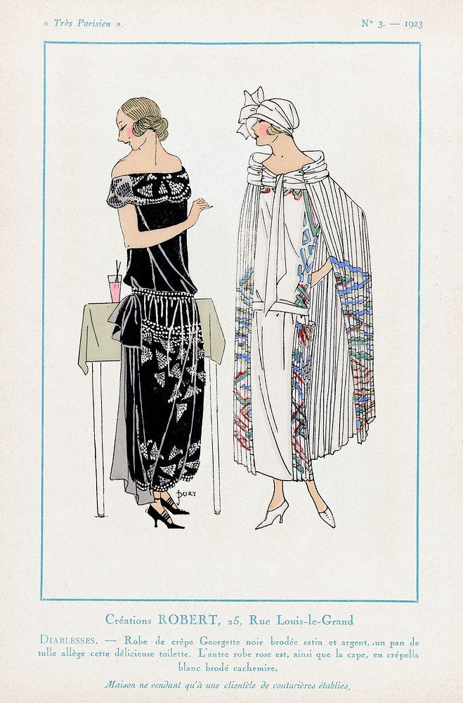 Fashion plates (1923) fashion plate in high resolution published in Tr&egrave;s Parisien. Original from The Rijksmuseum.…