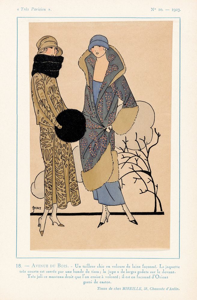 La Mode, Le Chic, L’Elégance (1923) fashion plate in high resolution published in Très Parisien. Original from The…