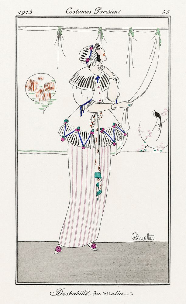 Deshabill&eacute; du matin (1913) fashion plate in high resolution by Charles Martin, published in Journal des Dames et des…