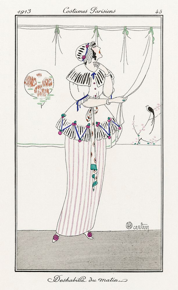 Deshabillé du matin (1913) fashion plate in high resolution by Charles Martin, published in Journal des Dames et des Modes.…