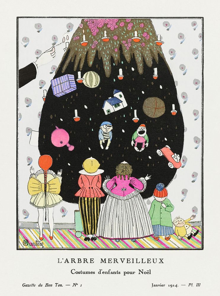 L'Arbre Merveilleux&ndash;Children's costumes for Christmas (1914) fashion plate in high resolution by Charles Martin…
