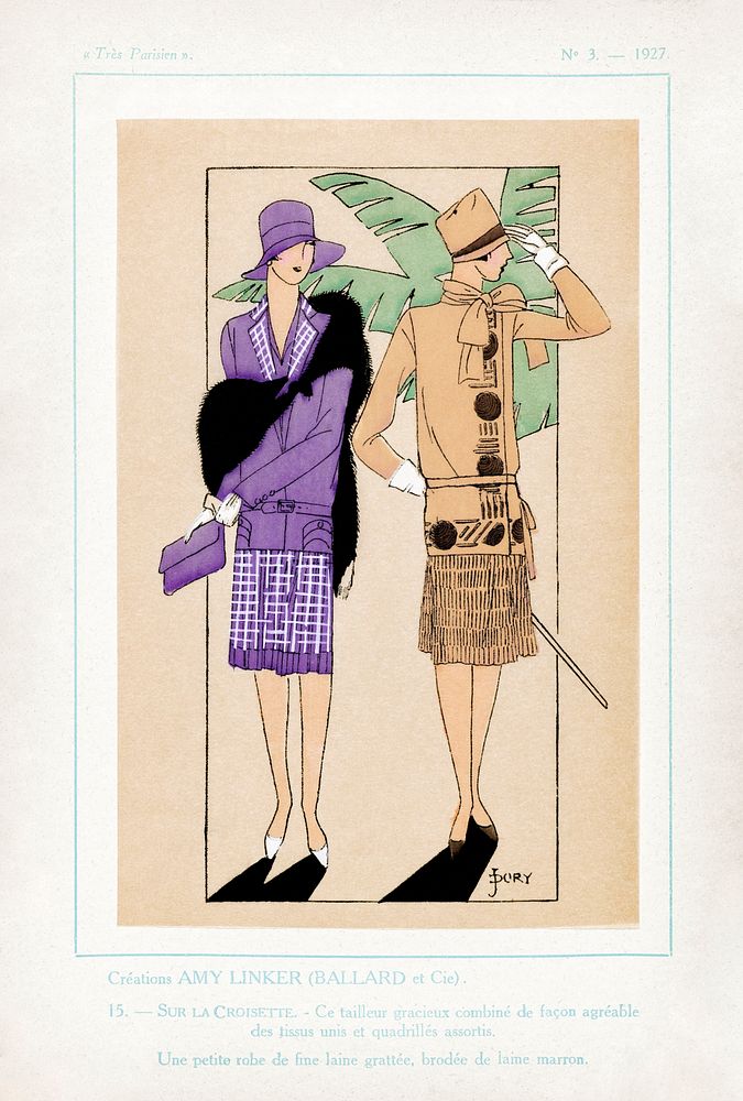 Flapper dresses (1923) fashion plates in high resolution, published in Tr&egrave;s Parisie. Original from The Rijksmuseum.…