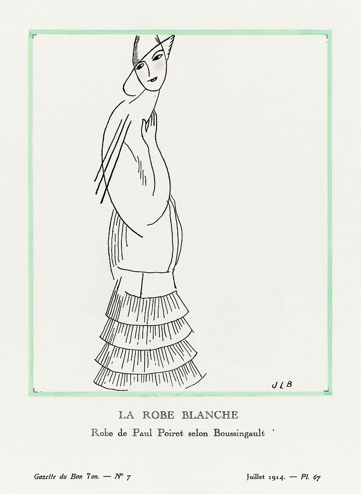 La robe blanche (1914) by Jean&ndash;Louis Boussingault, published in Gazette de Bon Ton. Original from The Rijksmuseum.…