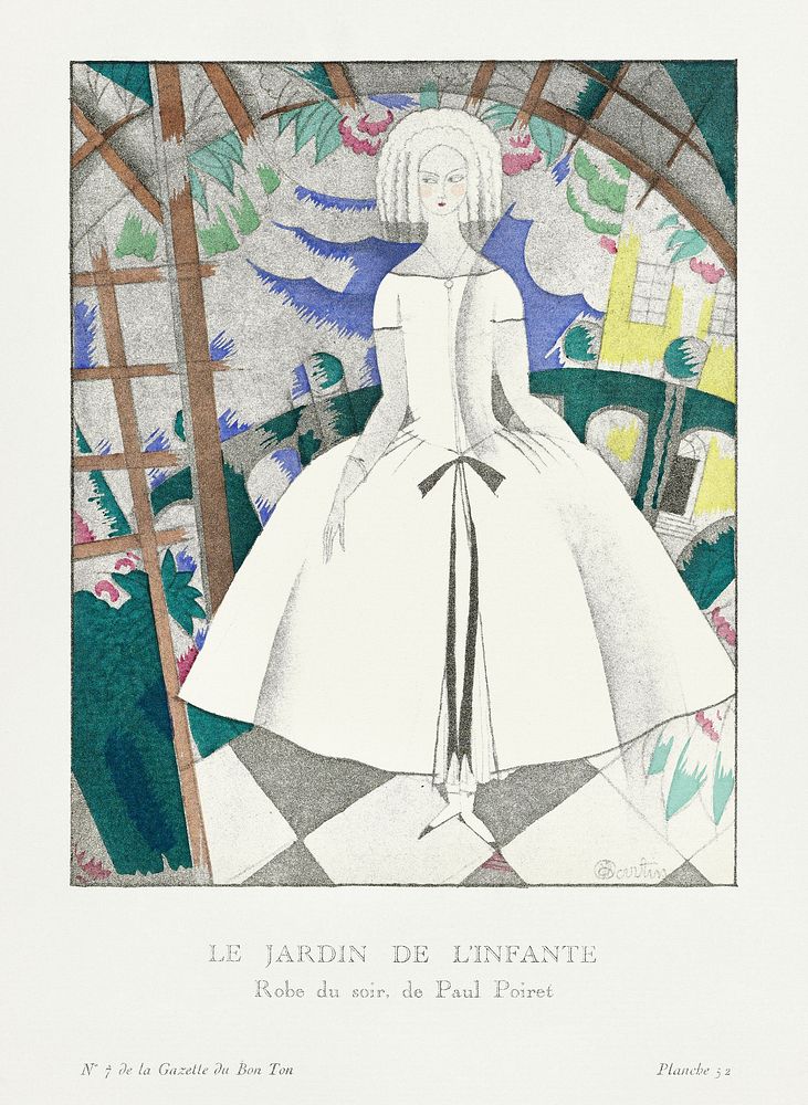 Le jardin de l'infante, robe du soir, de Paul Poiret (1920) fashion plate in high resolution by Charles Martin, published in…