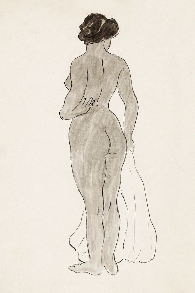 Naked woman showing her bottom. Standing Female Nude by Carl Newman. Original from The Smithsonian. Digitally enhanced by…