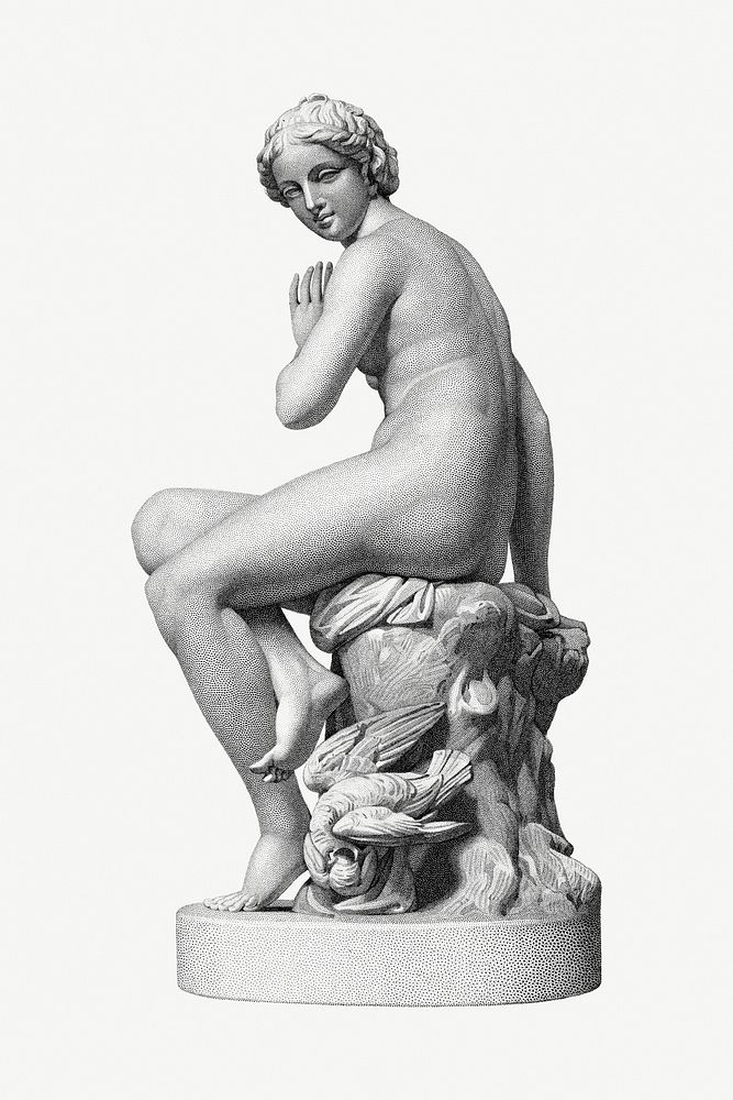 Female nude sculpture design element