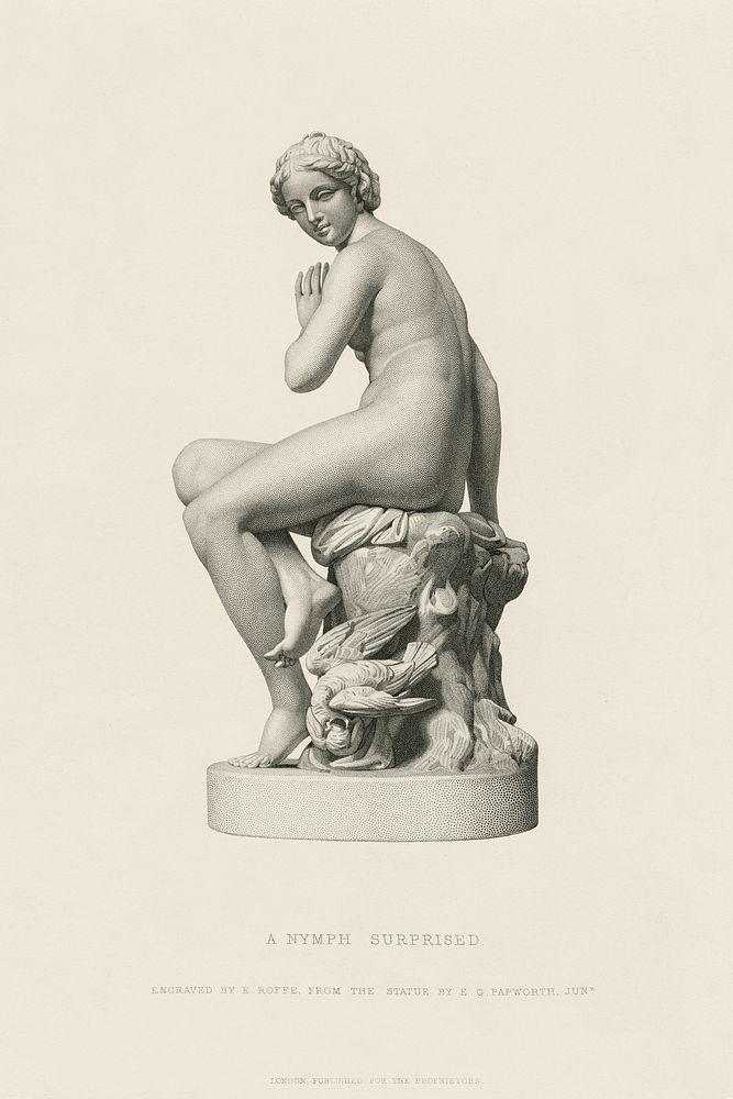 A nymph surprised (1886) by Edgar George Papworth. Original from The New York Public Library. Digitally enhanced by rawpixel.