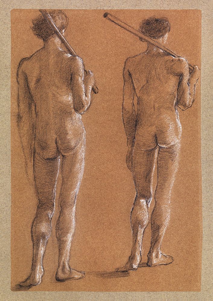 St George Series: Male Nude: Studies of two Soldiers for The Princess led to the Dragon (18xx) by Sir Edward Burne-Jones.…