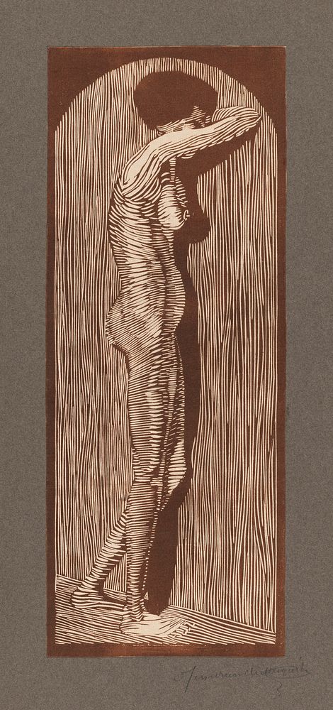 Vrouwelijk  naakt staand (1914) by Samuel Jessurun de Mesquita. Original from The Rijksmuseum. Digitally enhanced by…