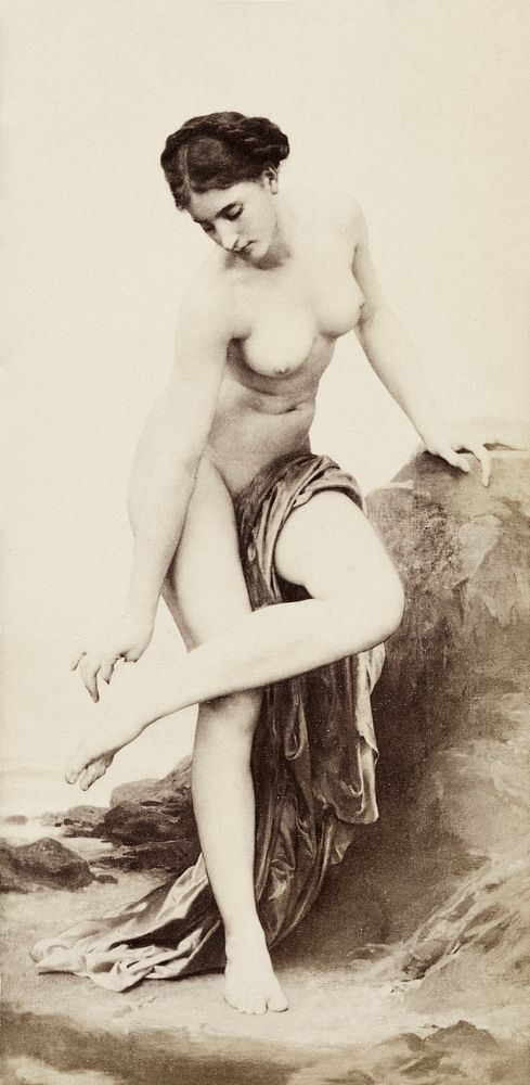 Sensual nude portrait (ca. 1870–1890). Original from The Getty. Digitally enhanced by rawpixel.