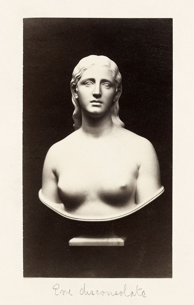 Naked woman sculpture, Bust of Eve Disconsolate (1872&ndash;1890) by Hiram Powers. Original from The Getty. Digitally…