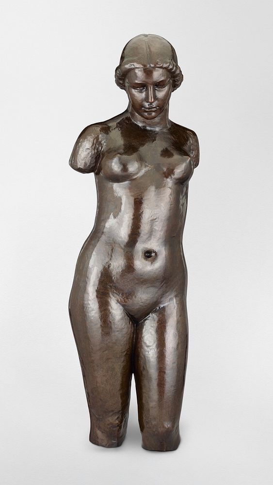 Naked woman sculpture, Torse de Dina (1943) by Aristide Maillol. Original from The Getty. Digitally enhanced by rawpixel.