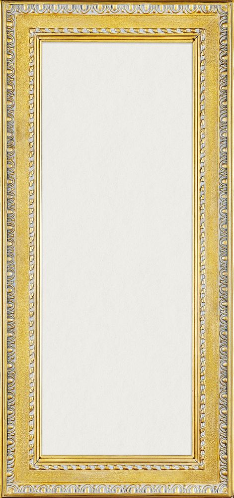 Antique gold ornate picture frame psd