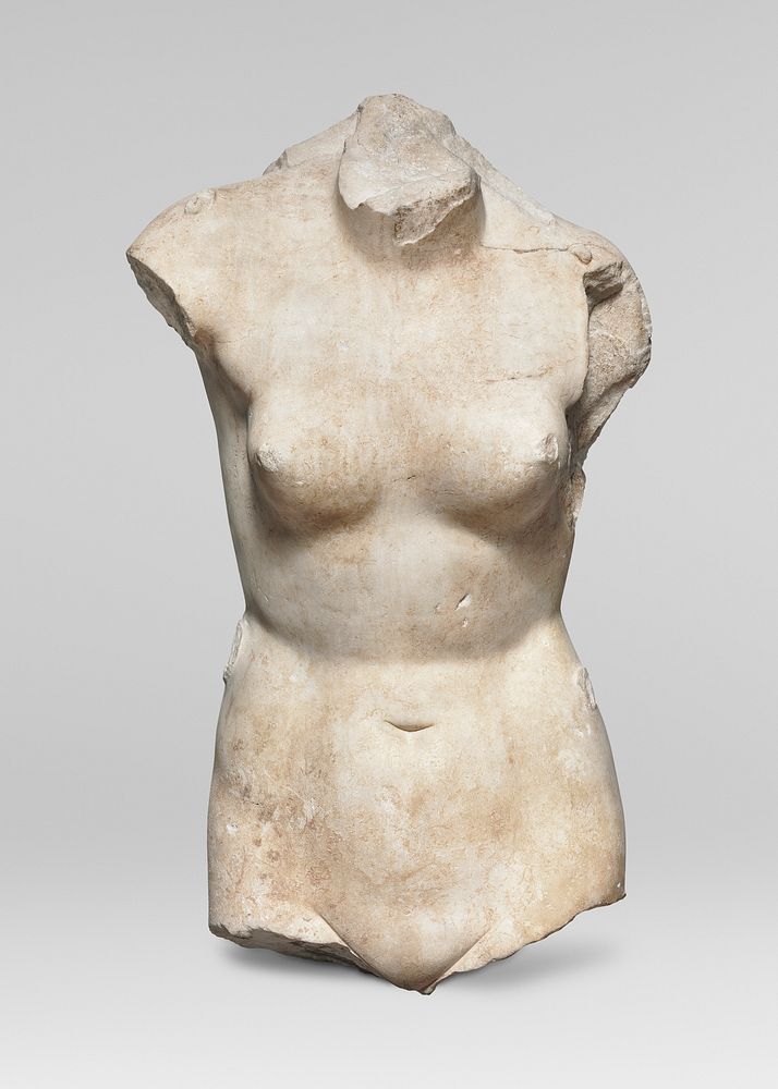 Classic sculpture showing breasts,  Aphrodite torso during Hellenistic Period. Original from The Cleveland Museum of Art.…
