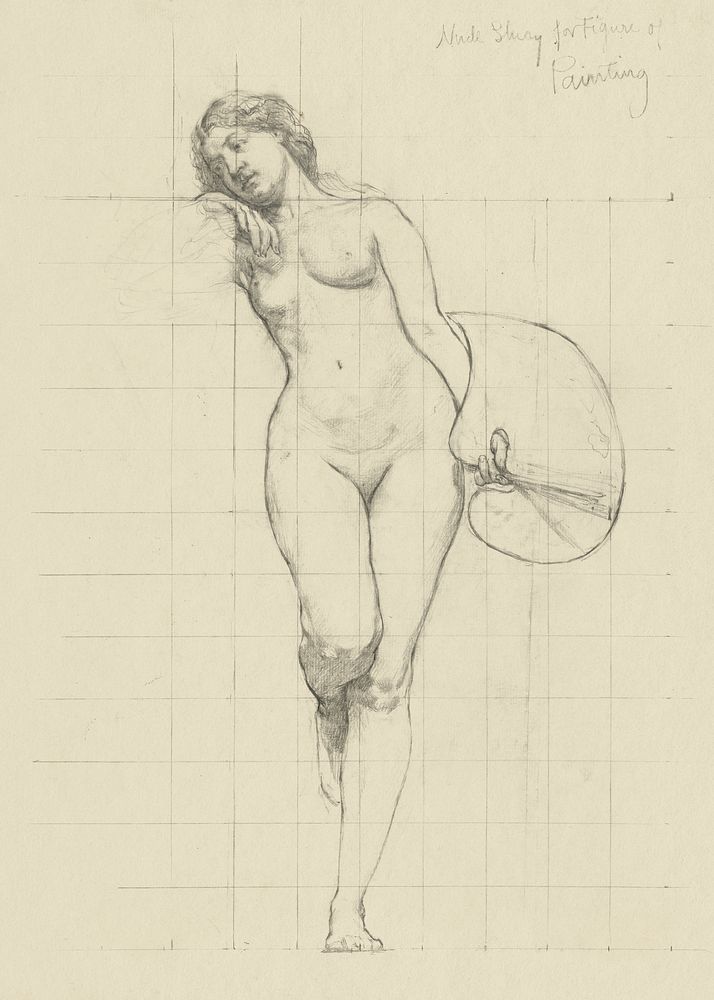 Sensual nude portrait, Nude study for figure of Painting (ca. 1896) by Kenyon Cox. Original from Library of Congress.…
