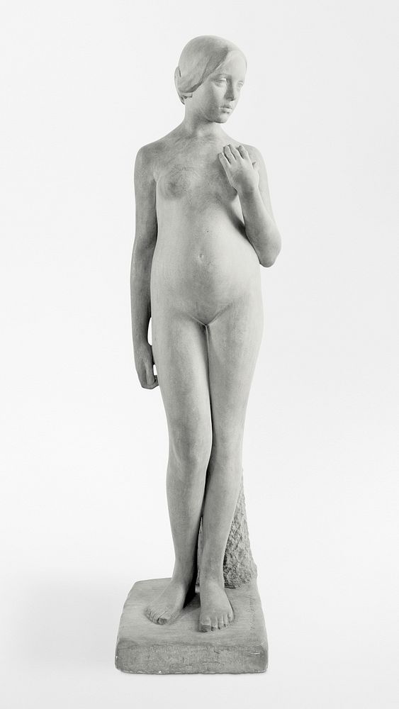 Nude female body marble statue mockup